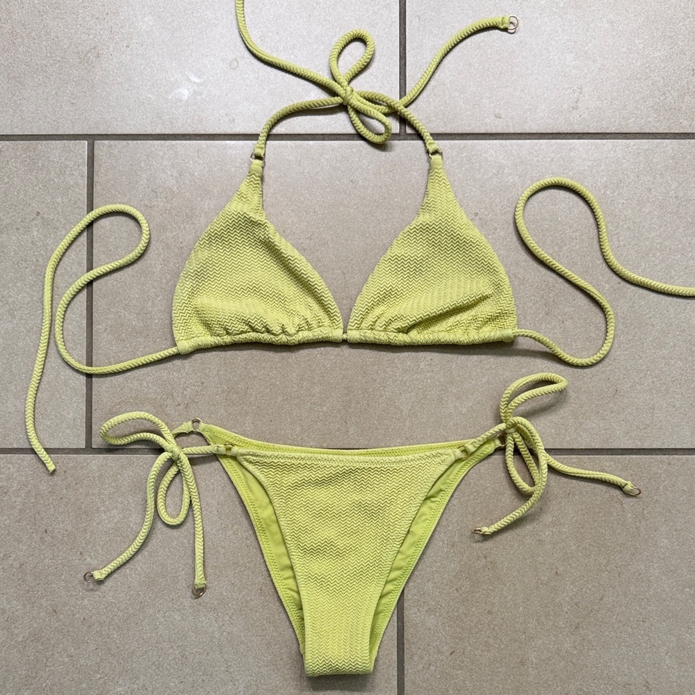Citron Yellow/Green Textured Bikini Set
